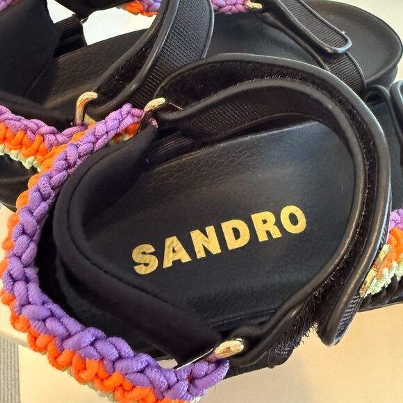 Sandro Olimpia Sandals Platform Flatform Colorful Straps - Picture 2 of 9